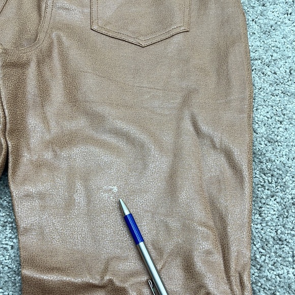 NWT Chico’s 1.5 Short Slimming Peyton Brown Faux Leather Stretch Slim Leg Pant - Picture 8 of 11